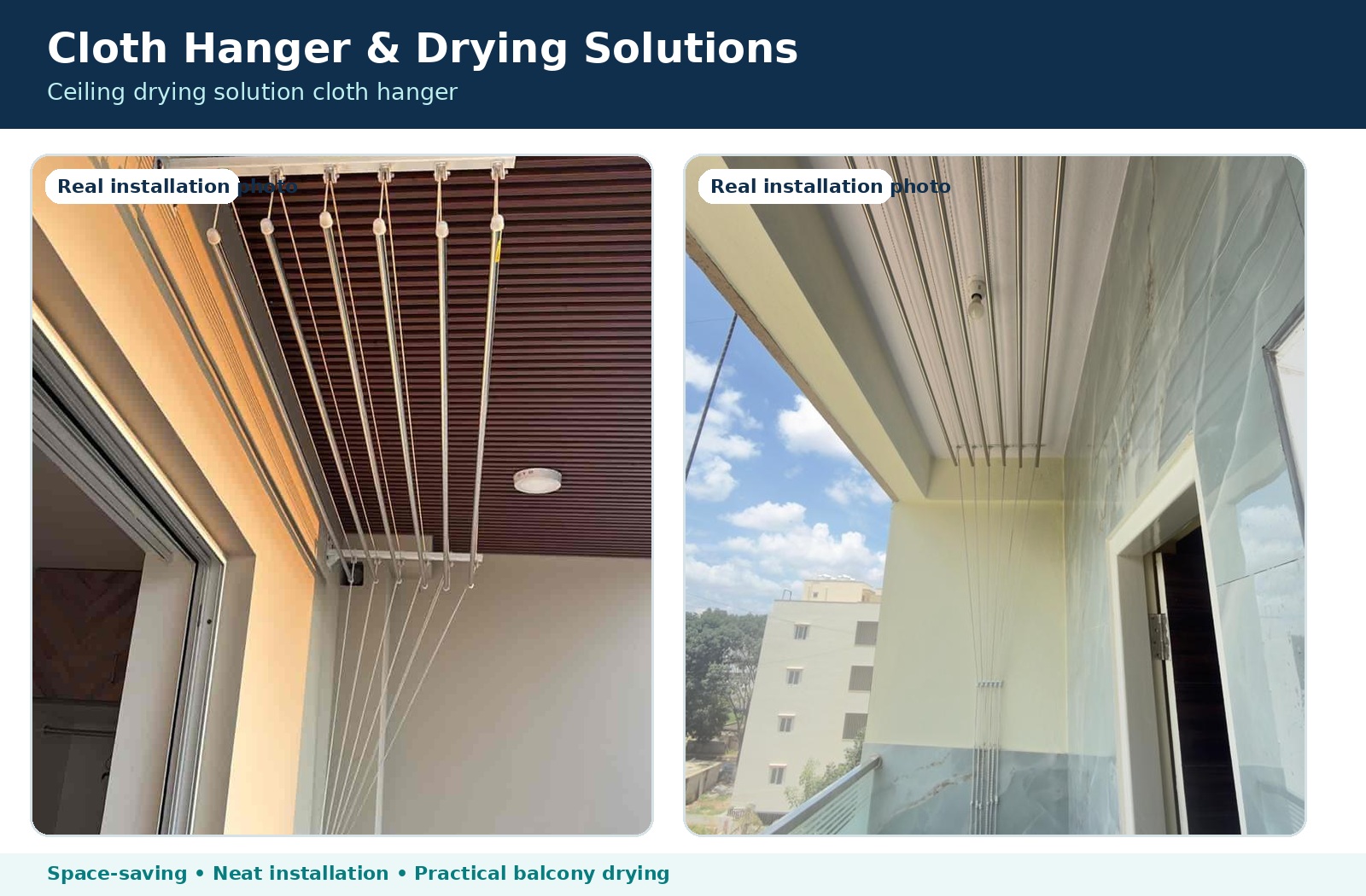 Cloth Hanger & Drying Solutions — Ceiling drying solution cloth hanger